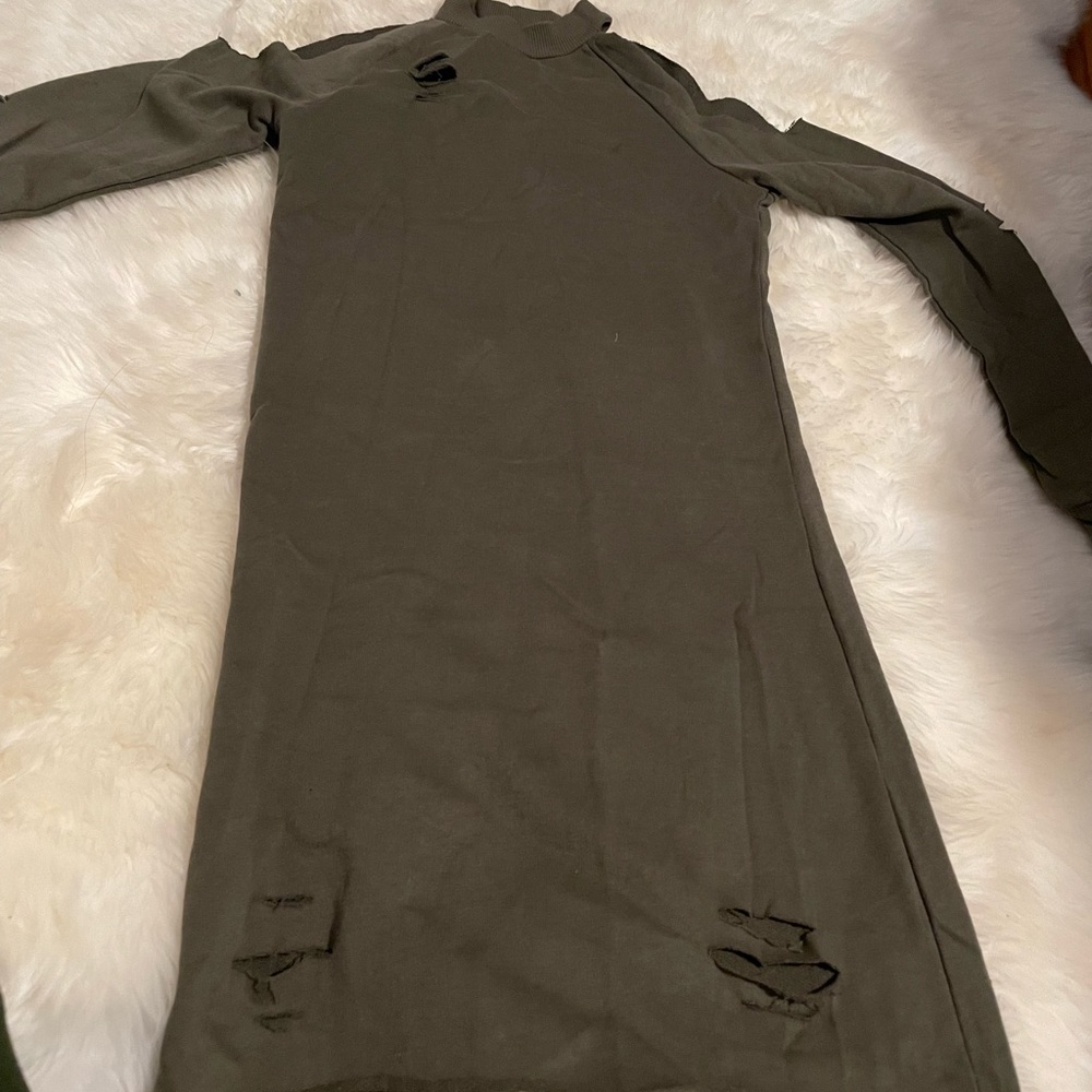 Rugged olive dress